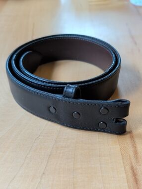 Black Leather Men’s Belt Strap - Versatile Replacement